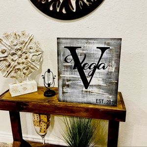 Personalized family wood sign